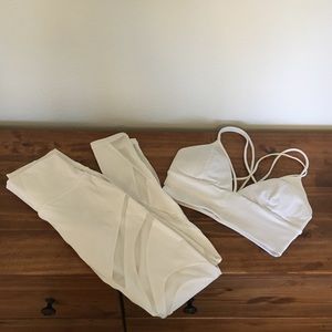 White lululemon workout set